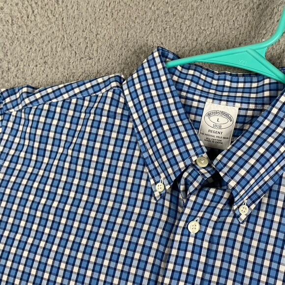 Brooks Brothers All Cotton Button Down Shirt Men's Large Plaid Causal Formal - Picture 5 of 10